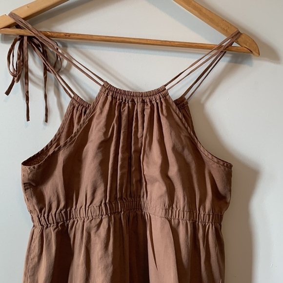 J. Crew Tan Summer Spaghetti Strap Eyelet Dress Size Medium - Picture 11 of 17